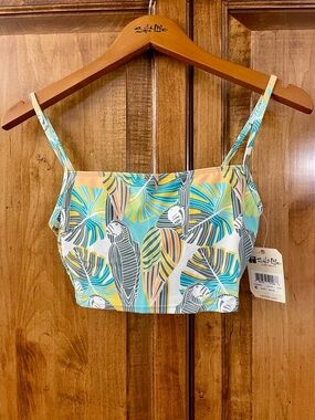 Salt Life Women’s Tropical Parrot Swimsuit Top in Mint, Peach, Yellow & Gray